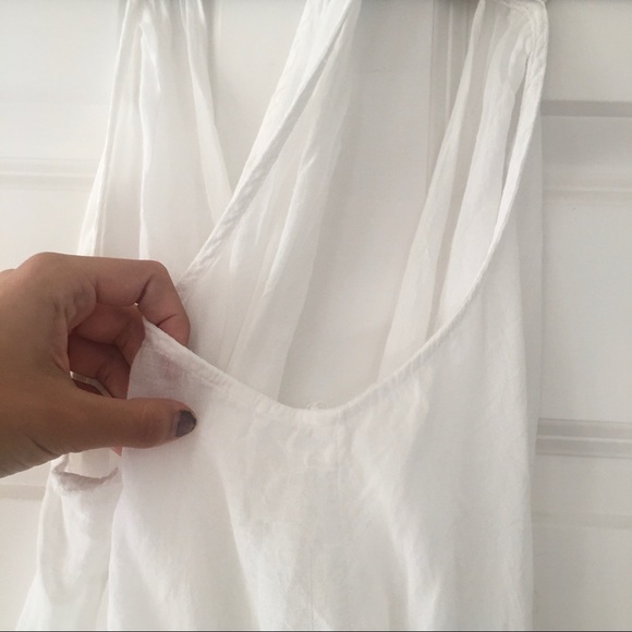 UO Ecote Lumi Twisted Surplice White Tank Top - Picture 9 of 16